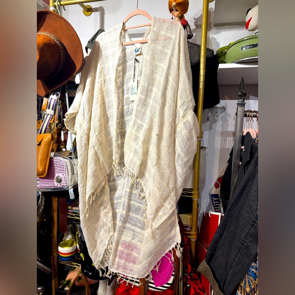 245 // NWT Jaded Gypsy 100% Cotton Open Front Kimono Duster // O/S